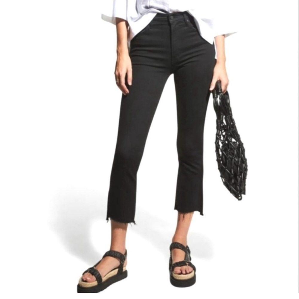 Mother The inside crop step Fray Women's Black jean Size 27